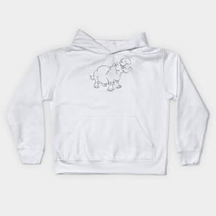 Hippopotamus - Line Art Kids Hoodie